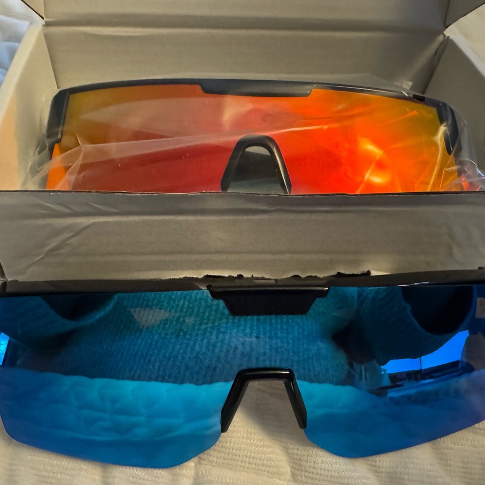 Sporty Red and Blue Lens Sunglasses